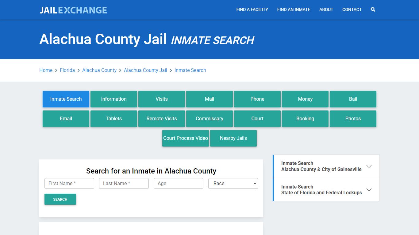 Alachua County Jail, FL Inmate Search: Roster & Mugshots - Jail Exchange